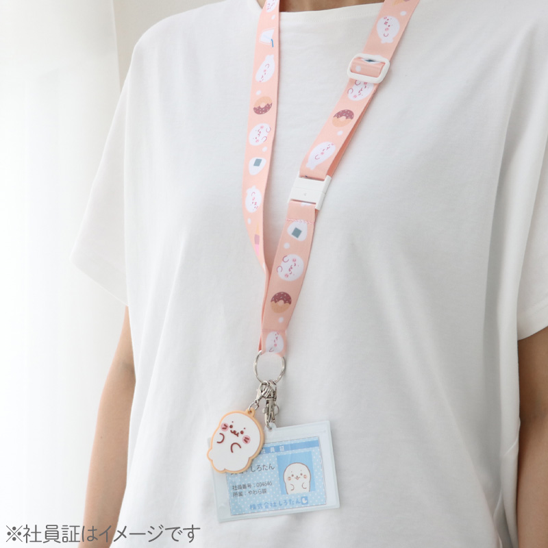 สายคล้องคอ/บัตร มีที่ห้อยมือถือตรงปลาย ลาย Sirotan Ice Country ตรงปลายมีตัวห้อยน่ารัก ๆ ขนาดสาย 29-49 ซม. แบบสีส้ม