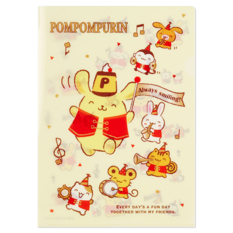 Set แฟ้ม 2 ขนาด ลาย Pompompurin 25th Anniversary (Marching Band) มีขนาด A4 / Ticket Case
