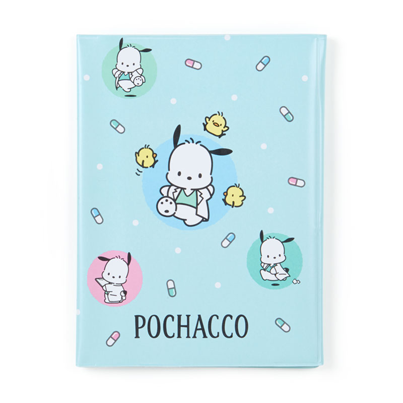 สมุดเก็บบัตร Sanrio Notebook & Ticket Medicine Case แบบคุณหมอ Pochacco ขนาด 12 x 0.5 x 16.5 ซม. ใส่การ์ดได้ 9 ใบ มีช่องซิปใส่ของ ใส่สมุดเล่มเล็กได้