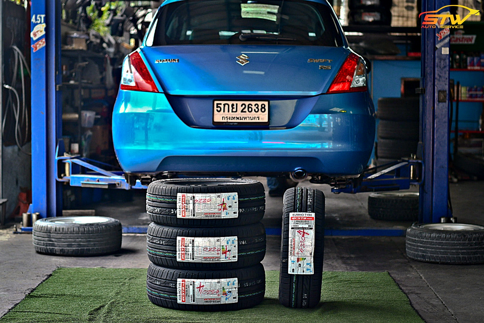 ยาง KUMHO ECSTA PS31 195/55R15 85V ติดตั้งใส่ SUZUKI SWIFT