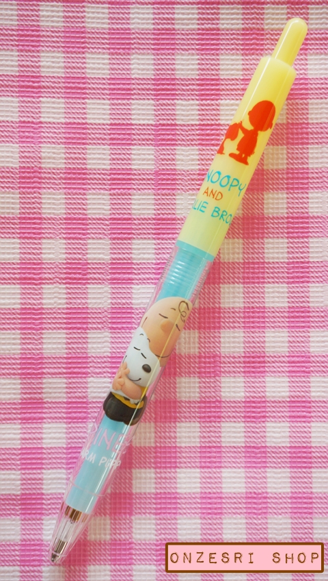 ดินสอกด Snoopy สีเหลืองฟ้า