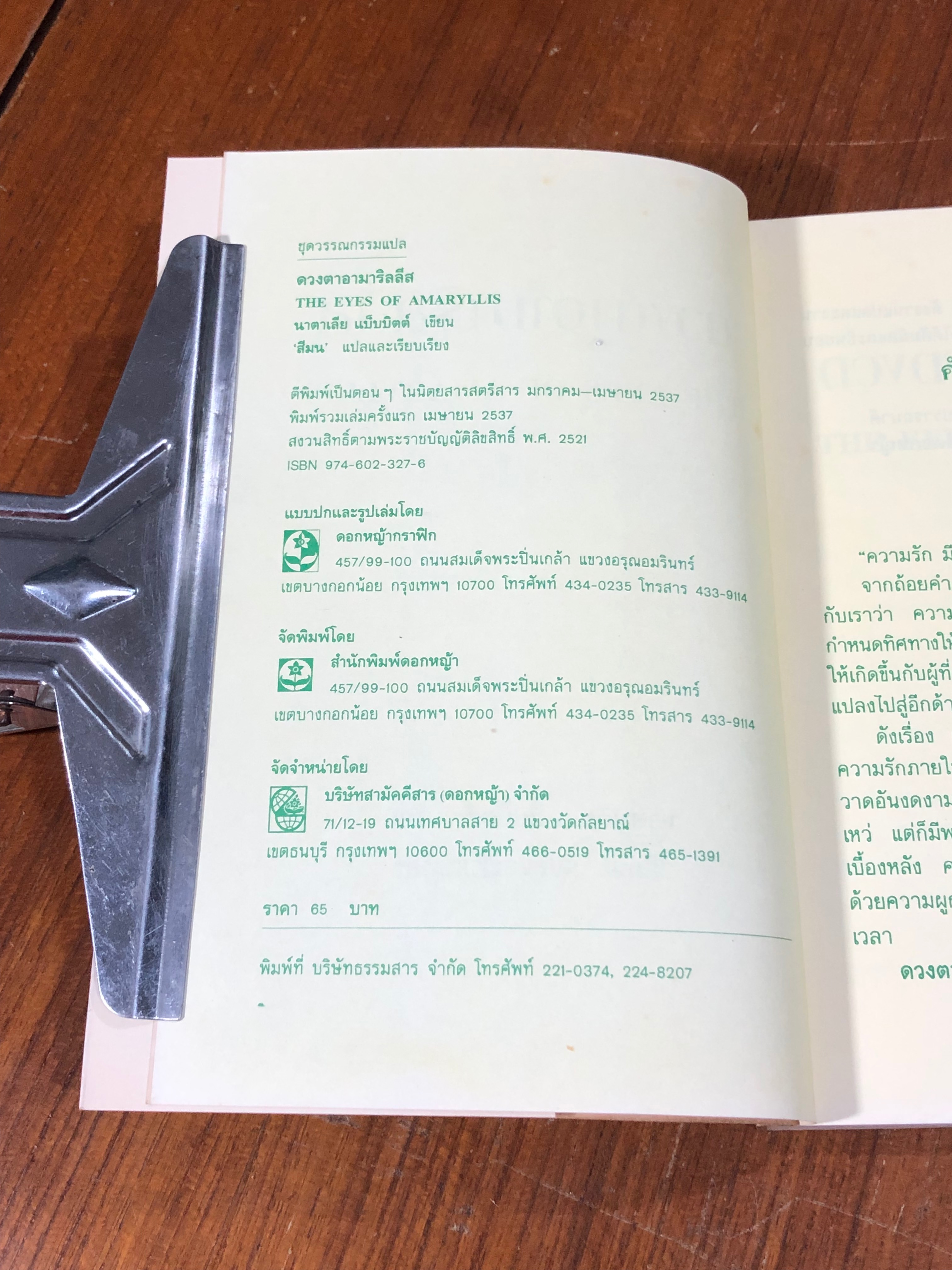 ดวงตาอามาริลลีส / นาตาเลีย แบ็บบิตต์