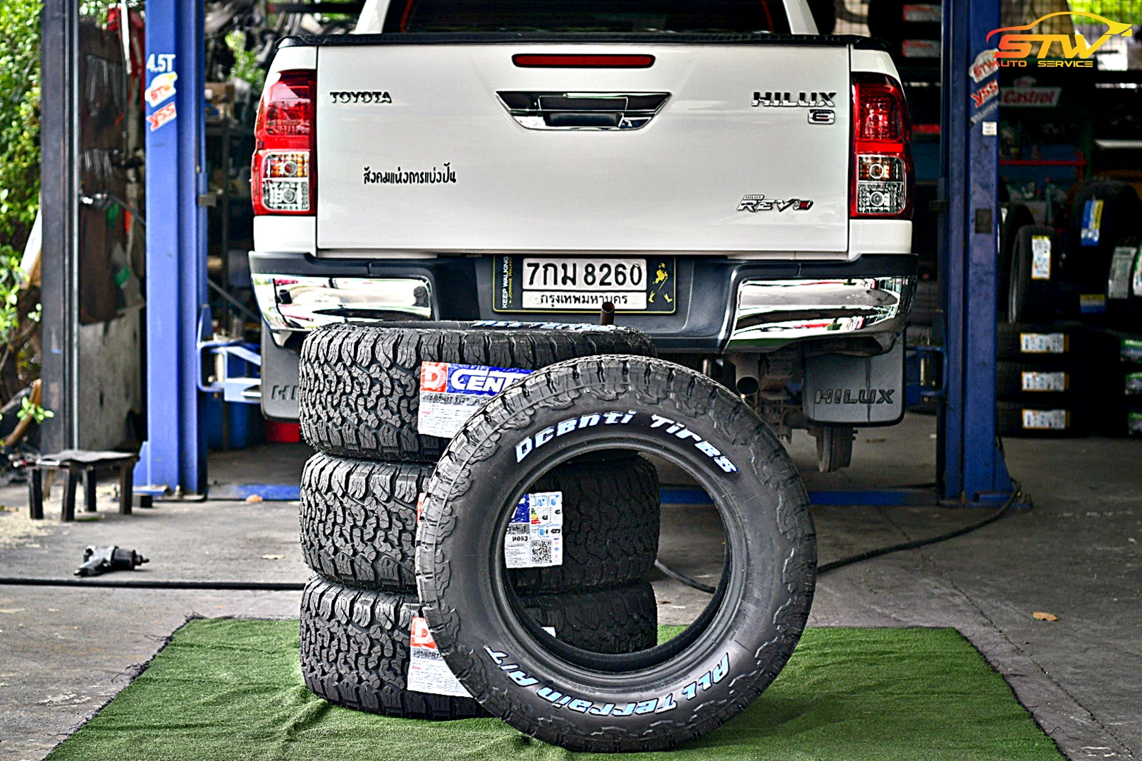 ยาง DCENTI HAMMER AT 265/65R17 112T ติดตั้งใส่ TOYOTA PRERUNNER