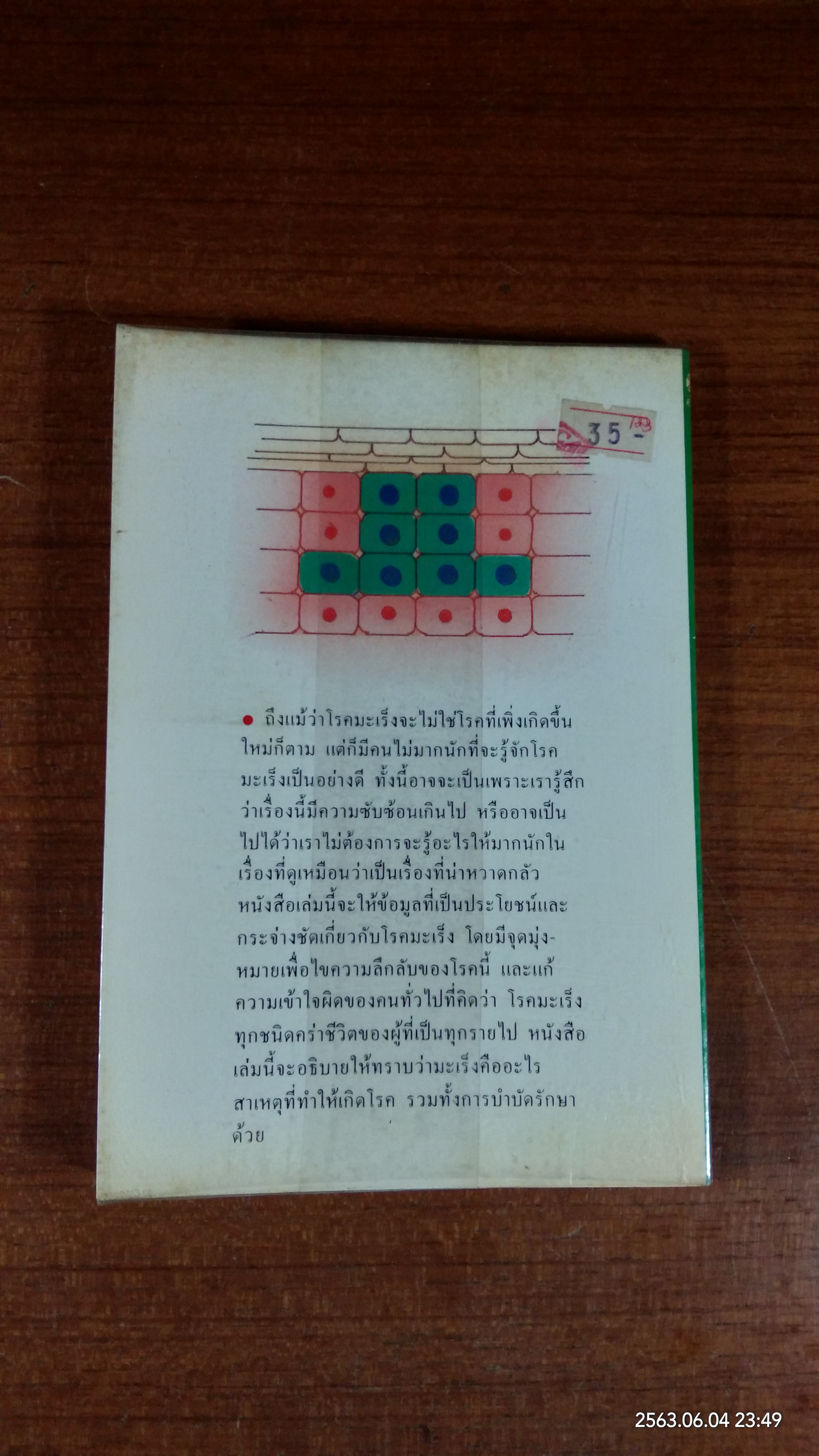 โรคมะเร็ง มหันตภัยร้ายของมนุษย์ / เรณู สุเสวี แปล