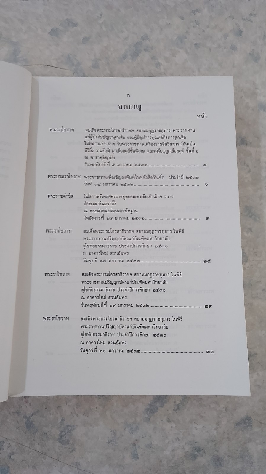 ประมวลพระราชดำรัส และ พระบรมราโชวาท พุทธศักราช ๒๕๓๒ (สภาพไม่สมบูรณ์)