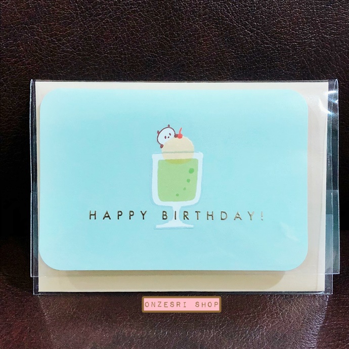 mizutama Pop Up Birthday Card แบบ Cream Soda สีเขียว การ์ดอวยพรวันเกิด mizutama จากญี่ปุ่น ขนาด 10.5 x 7.5 ซม.