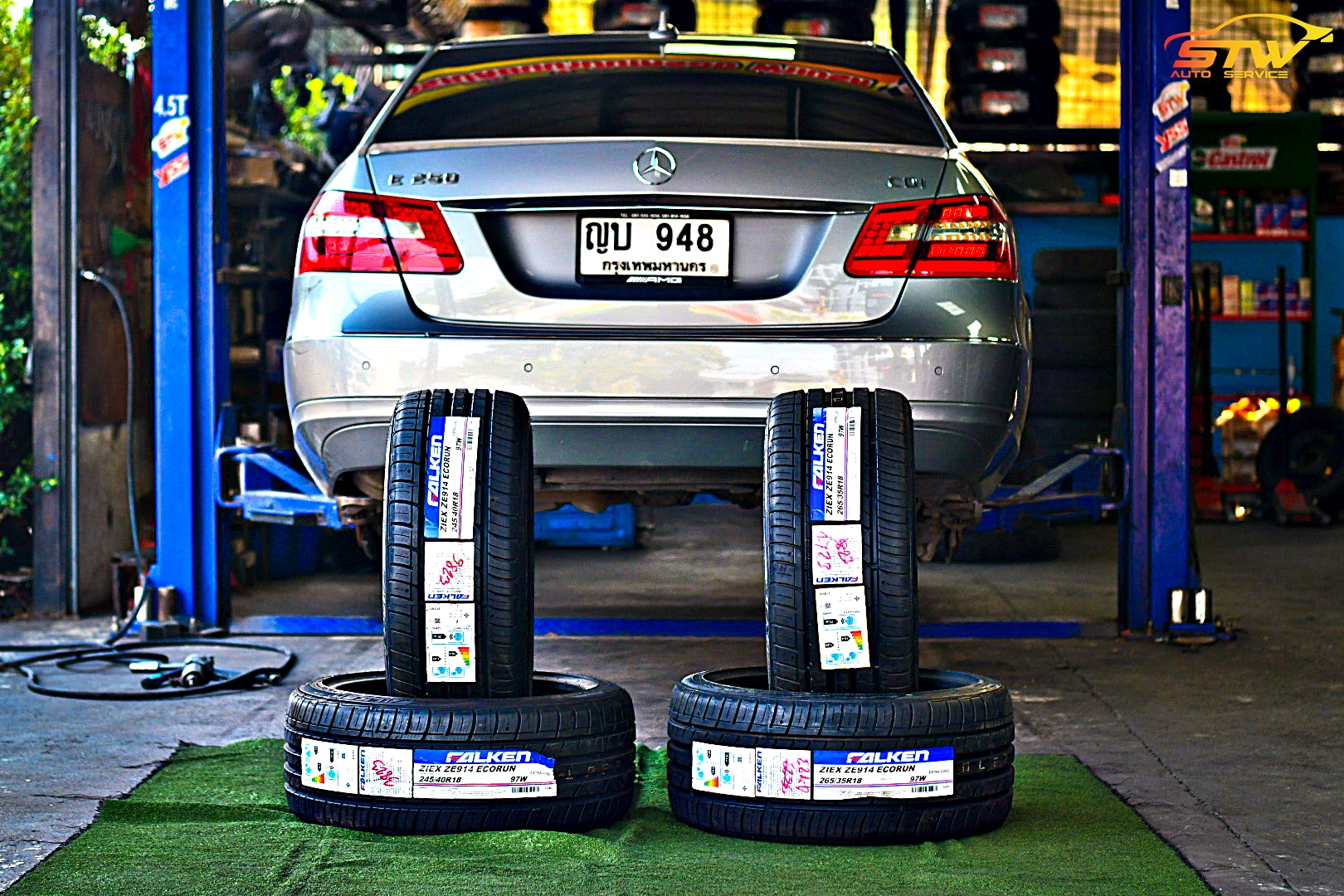 ยาง FALKEN ZIEX ZE914 F 245/40R18 97W R 265/35R18 97W ติดตั้งใส่ Mercedes Benz E-Class E250