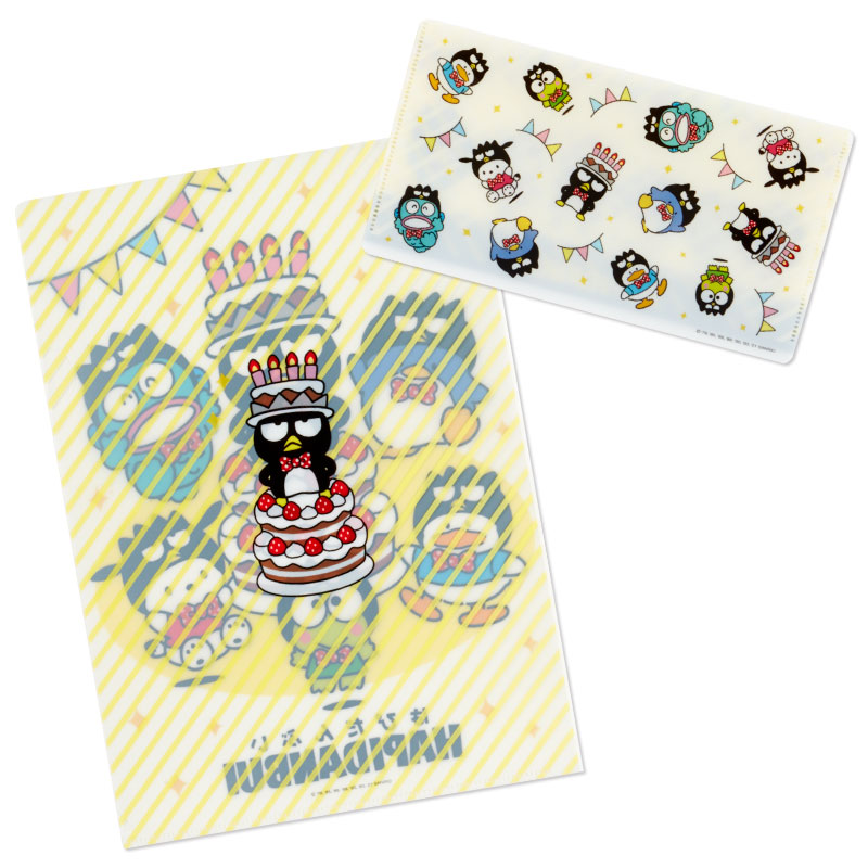 เซ็ตแฟ้ม Happy Birthday Badtz-Maru x Hapidanbui เป็นแฟ้ม A4 กับแฟ้ม Ticket Holder (เอาไปใส่หน้ากากอนามัยได้ค่ะ)