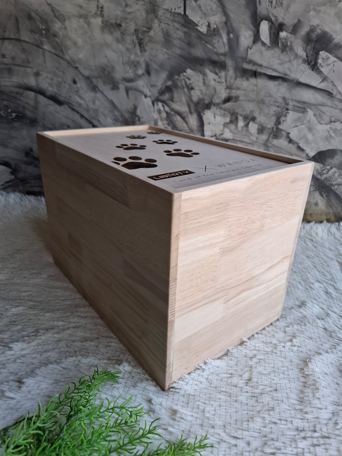 กล่องไม้ยางพาราฝาสไลด์