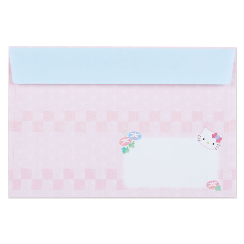 Fan Card from Sanrio Japan พัดกระดาษลาย Hello Kitty พร้อมซอง มีกระดาษโน้ต สามารถเขียนข้อความได้ ขนาด 17 x 11.5 ซม.
