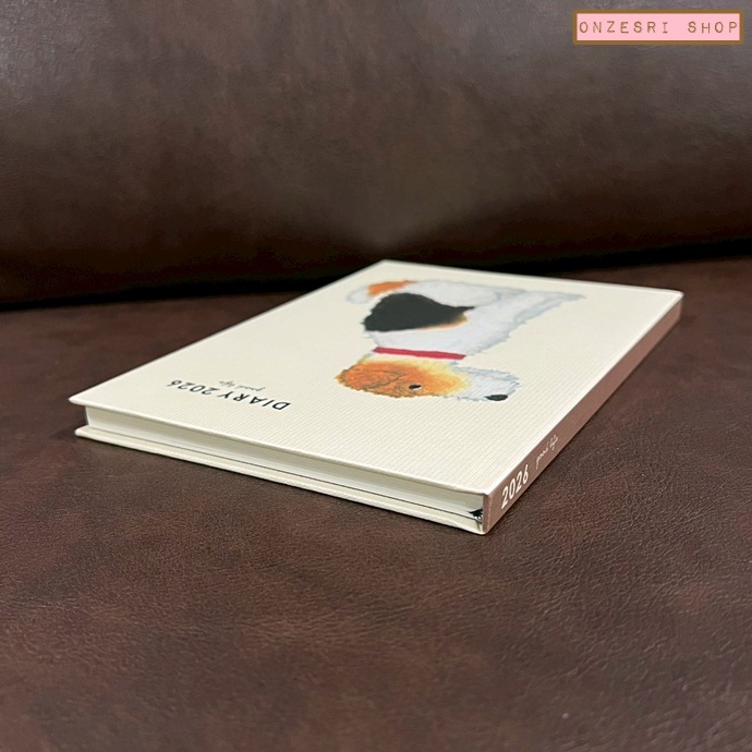 สมุด 2026 Schedule Book เล่มหนา B6 ลาย Yusuke Yonezu - Dog ปกแข็ง ขนาด 13.5 x 18.8 x 1.3 ซม. (144 หน้า) มีให้จดตั้งแต่เดือน 12/2025 - 12/2026 เป็นปฎิทินแบบ monthly & weekly