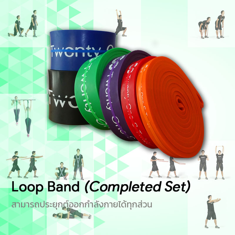 ยางยืดออกกำลังกายแบบห่วง Loop Band Black (Completed Set)