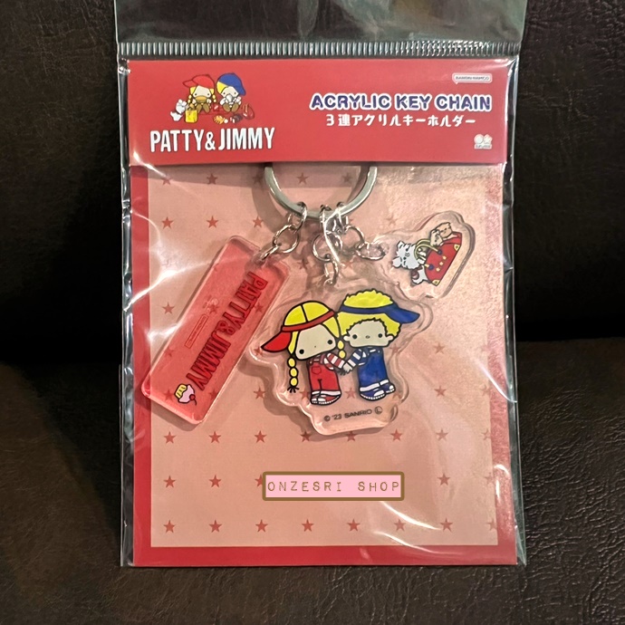 พวงกุญแจอะคริลิค Sanrio Characters Retro Collection ตัวห้อย 3 ตัว แบบ Patty & Jimmy ขนาดตัวละประมาณ 5.4 x 4.5 x 0.3 ซม.