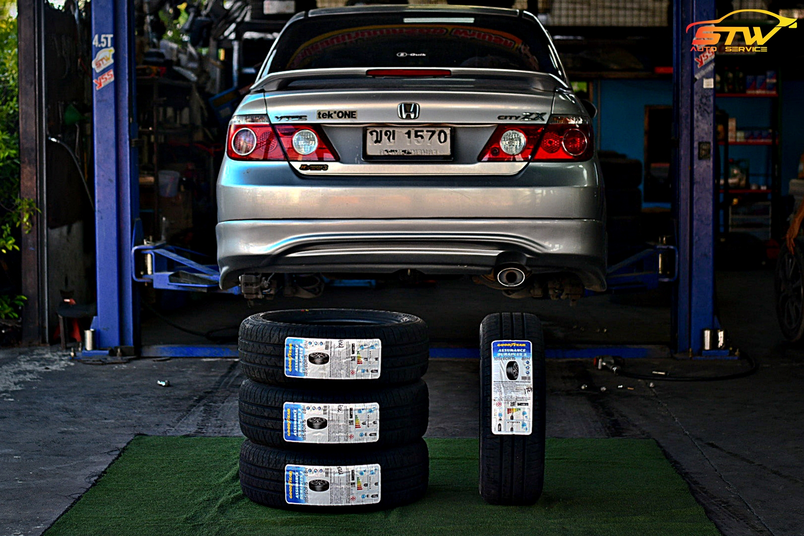 ยาง GOODYEAR Assurance Duraplus2 185/60R15 88H ติดตั้งใส่ HONDA CITY Zx