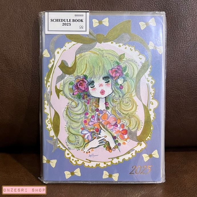 สมุด 2025 Schedule Book เล่มหนา B6 ลาย Ado Mizumori - Girl สีฟ้า ขนาด 13 x 18.8 x 1.1 ซม. (176 หน้า)