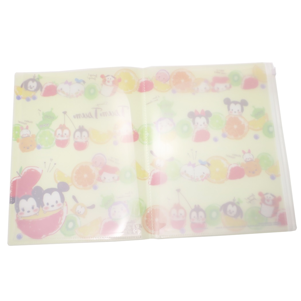 แฟ้ม A4 ลาย Disney Tsum Tsum (Fruity) แยกใส่เอกสารได้ 6 ช่อง + 1 ช่องซิปด้านหลัง