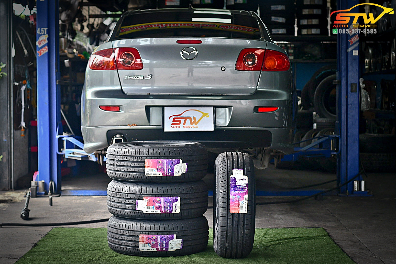 เปลี่ยนยาง MAZDA 3 APOLLO Alnac 4G 205/55R16 91H