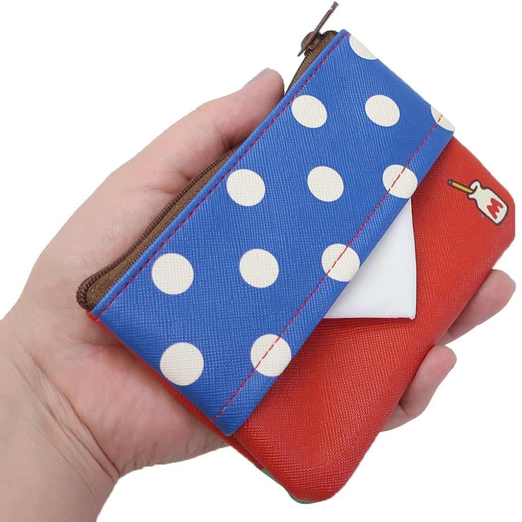 กระเป๋า Sanrio Characters Fancy Retro Collection Pouch & Tissue Case แบบ Hello Kitty ด้านหลังใส่ทิชชู่ได้ มีซิปปิดเปิด ขนาด 13 x 9.5 x 0.7 ซม. ทำจาก PVC