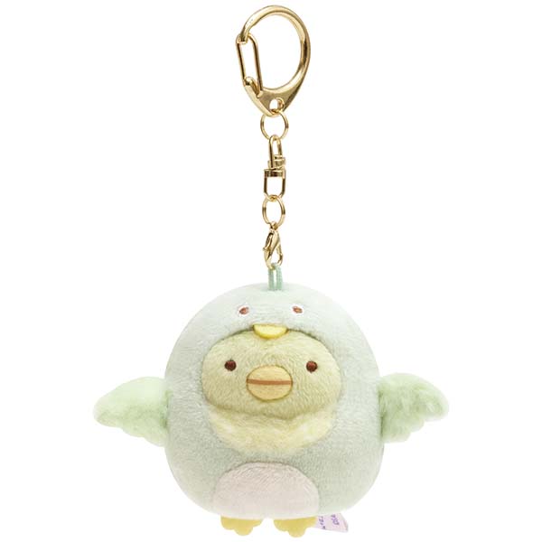 พวงกุญแจตุ๊กตา Sumikko Gurashi Minna de Kotorikko แบบ Penguin? เขียว ใส่ชุดนก ขนาด 6 x 5 x 4 ซม.