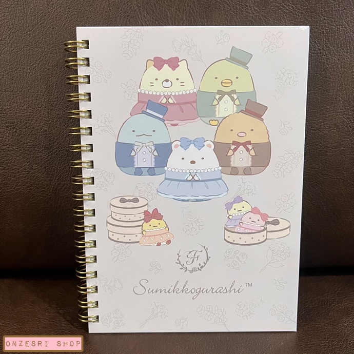 สมุดริมลวด Sumikko Gurashi Maison de FLEUR (Limited) แบบสีเทา ปกแข็ง ขนาด B6 (18 x 12.5 ซม.) 120 หน้า