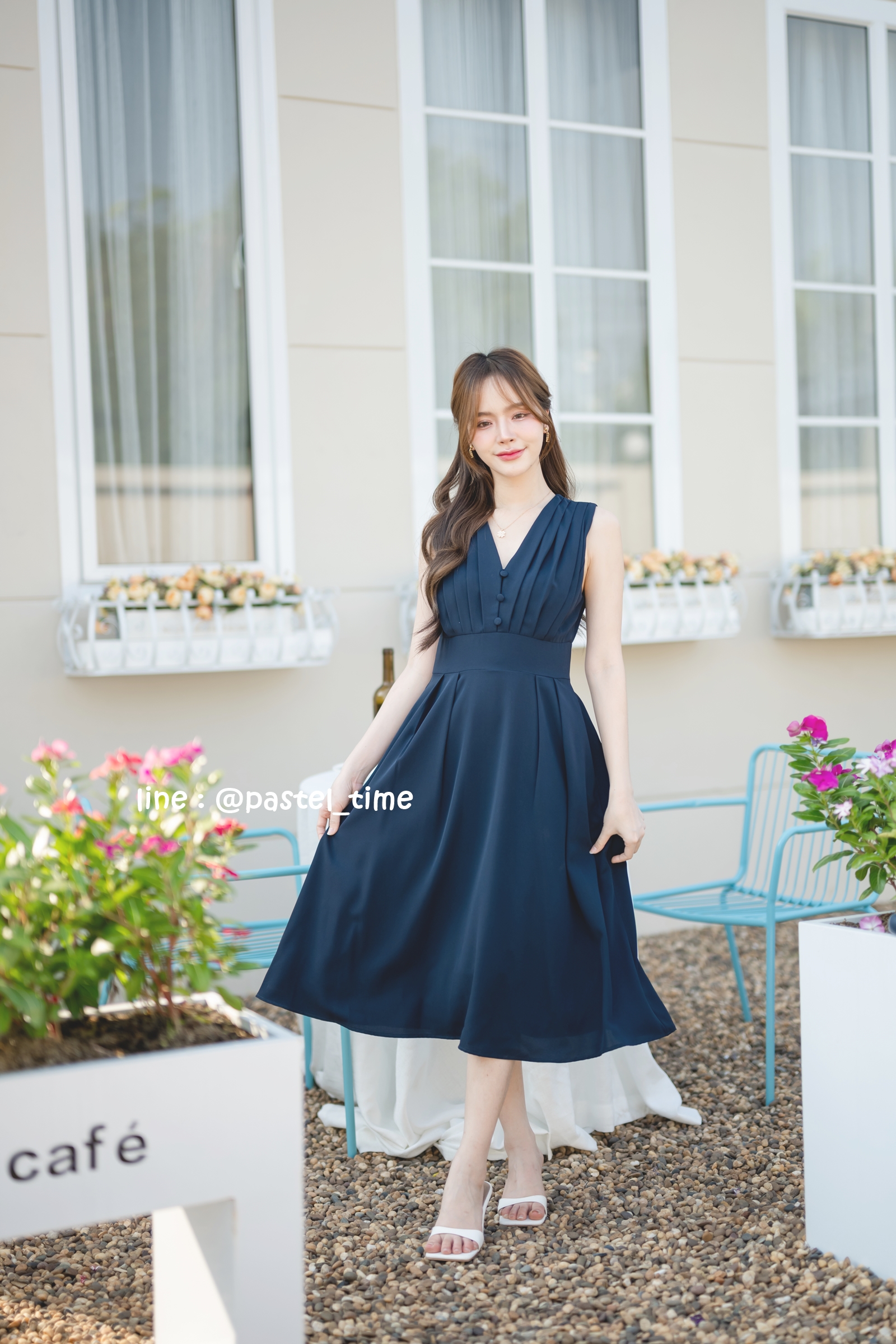 Aubrey Midi Dress : สีกรม **มีแต่XL**