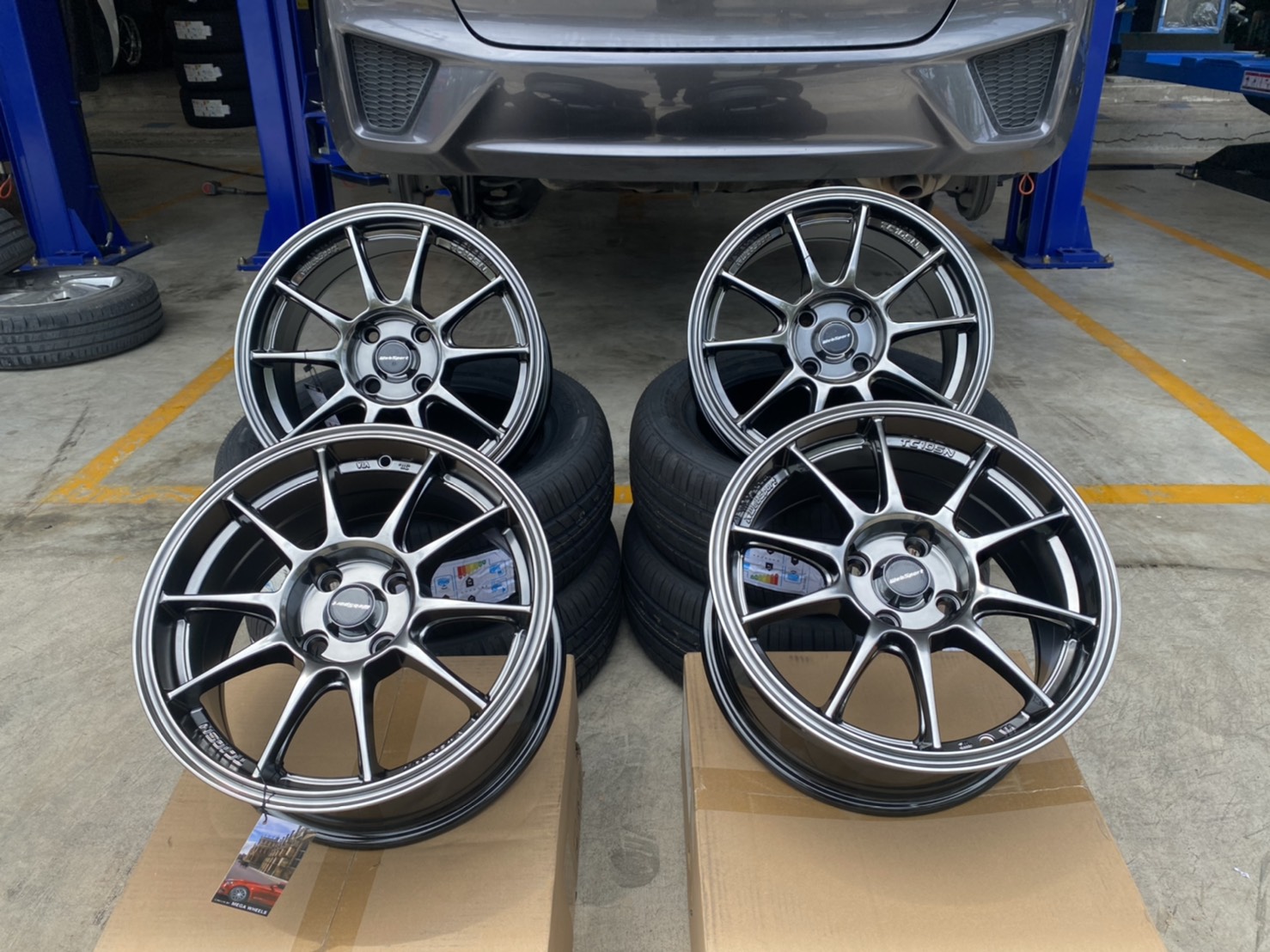 ยางใหม่ FIRENZA ST-01A 195/55R15+แม็ก MS-1295 15*7 ET+35 4H100 (HB)
