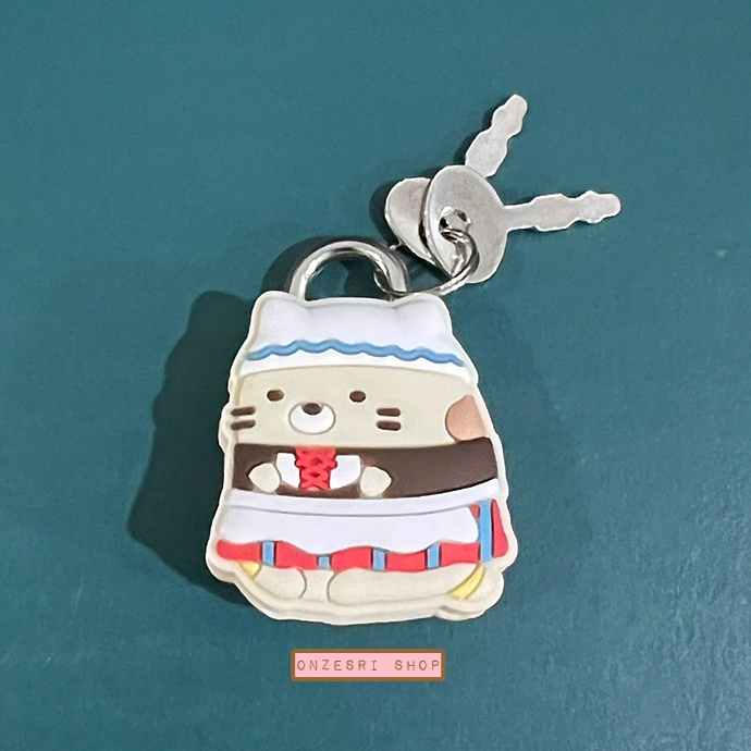เซ็ตแม่กุญแจพร้อมลูกกุญแจ Sumikko Gurashi Travel Padlock ทำจากยาง ขนาดสูง 4 ซม. มี 5 แบบให้เลือก