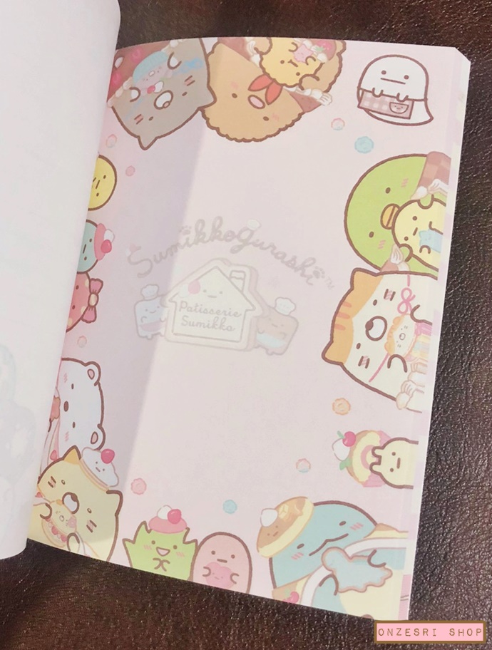 สมุดเล่มเล็ก ลาย Sumikko Gurashi Neko's Siblings and Sweet Shop แบบ Dinner ขนาด 14.8 x 10.5 x 1.3 ซม. มี 4 ลาย รวม 120 แผ่น