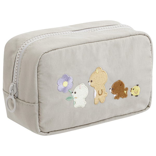 กระเป๋า BASIC RILAKKUMA Flower Pouch สีเทา ขนาด 10 x 16 x 8 ซม.