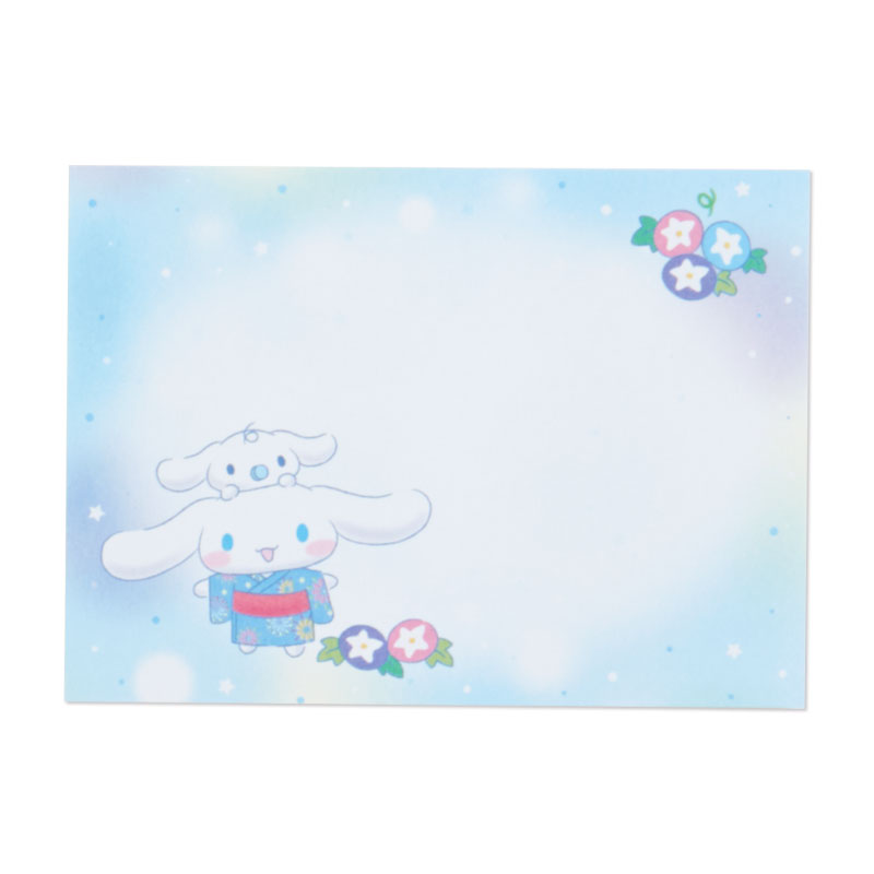Fan Card from Sanrio Japan พัดกระดาษลาย Cinnamoroll พร้อมซอง มีกระดาษโน้ต สามารถเขียนข้อความได้ ขนาด 17 x 11.5 ซม.