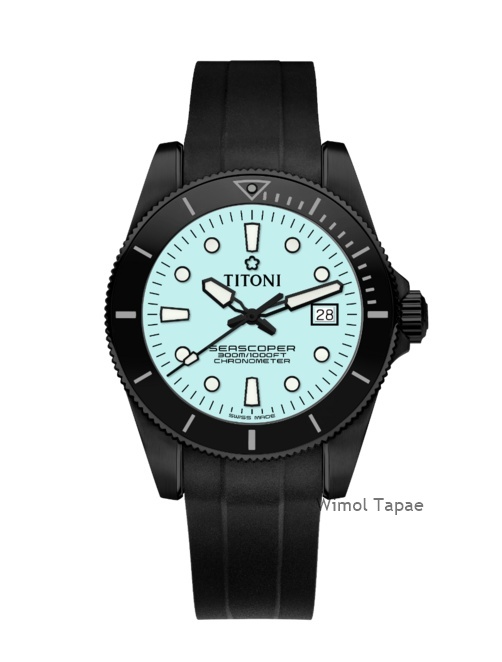 นาฬิกา TITONI Seascoper 300 CHRONOMETER Ice Blue DLC Limited Edition