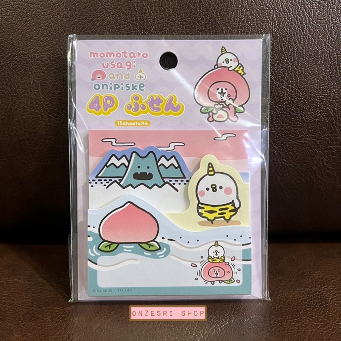 Sticky Note Kanahei ลาย Momotaro Usagi and Onipiske (Limited) ลายภูเขา ขนาด 11.3 x 8.1 x 0.6 ซม. มี 4 แบบ รวม 60 แผ่น