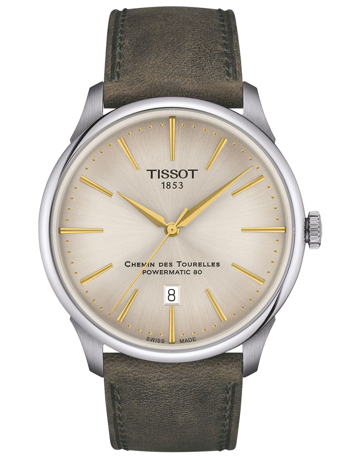 (ประกันศูนย์ 2 ปี) TISSOT CHEMIN DES TOURELLES POWERMATIC 80 42MM (งาช้าง) T139.407.16.261.00