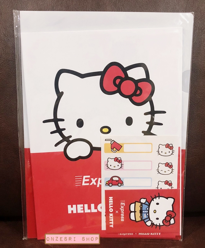 เซ็ตเครื่องเขียน Hello Kitty x Express Japan (Limited) ของพรีเมียมจาก Express ญี่ปุ่น ประกอบด้วยแฟ้ม A4 / สมุดขนาด 28.5 x 20.5 ซม. 32 หน้า / สติกเกอร์ 9 ดวง / ซองเล็ก
