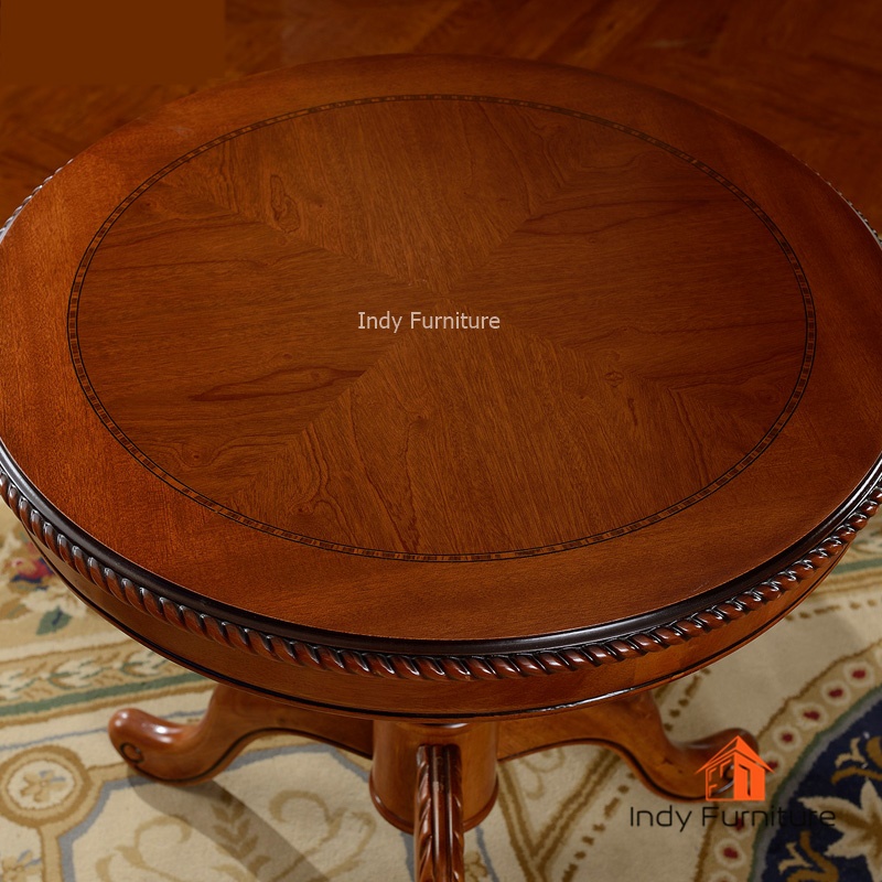 โต๊ะหลุยส์ รุ่น Hi-Class ไม้แกะลาย สีโอ๊ค