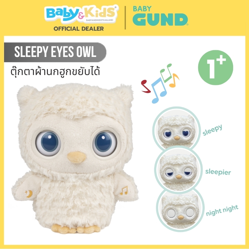Gund Baby Sleepy Eyes Owl Soother ตุ๊กตาสำหรับเด็กมีเสียง