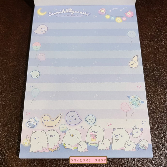 สมุดฉีก Sumikko Gurashi Welcome to the Night Park แบบลายรถ ขนาด 14.8 x 10.5 ซม. มี 4 ลาย รวม 106 แผ่น (6 แผ่นแรกเป็นกระดาษกันน้ำลายพิเศษ)