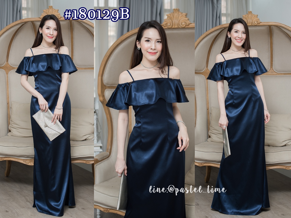 Nista Maxi Dress – Midnight Blue : สีกรม