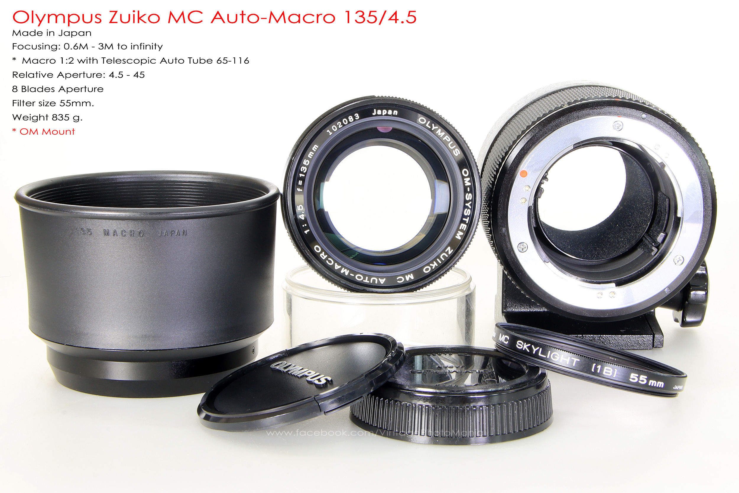 OLYMPUS OM-SYSTEM ZUIKO MC AUTO-MACRO 135mm/4.5 レンズ (ベロ-ス用