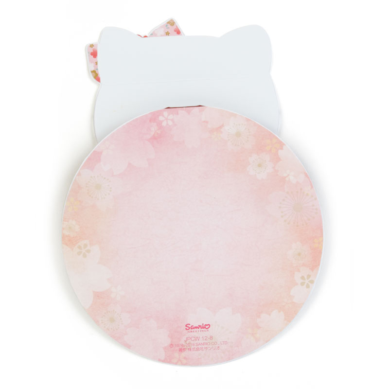 Sanrio Card - Pop up ลาย Hello Kitty Kimono (Japan Limited) แบบนั่ง ด้านล่างเขียนได้ มาพร้อมซองลายน่ารัก ขนาดก่อนกาง 11.5 x 0.5 x 15.5 ซม.