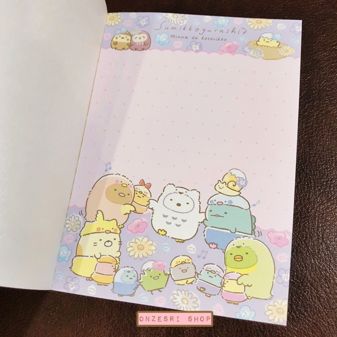 สมุดเล่มเล็ก ลาย Sumikko Gurashi Minna de Kotorikko แบบ Home ขนาด 14.8 x 10.5 x 1.3 ซม. มี 4 ลาย รวม 120 แผ่น