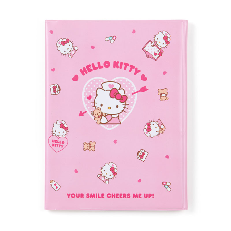 สมุดเก็บบัตร Sanrio Notebook & Ticket Medicine Case แบบคุณพยาบาล Hello Kitty ขนาด 12 x 0.5 x 16.5 ซม. ใส่การ์ดได้ 9 ใบ มีช่องซิปใส่ของ ใส่สมุดเล่มเล็กได้