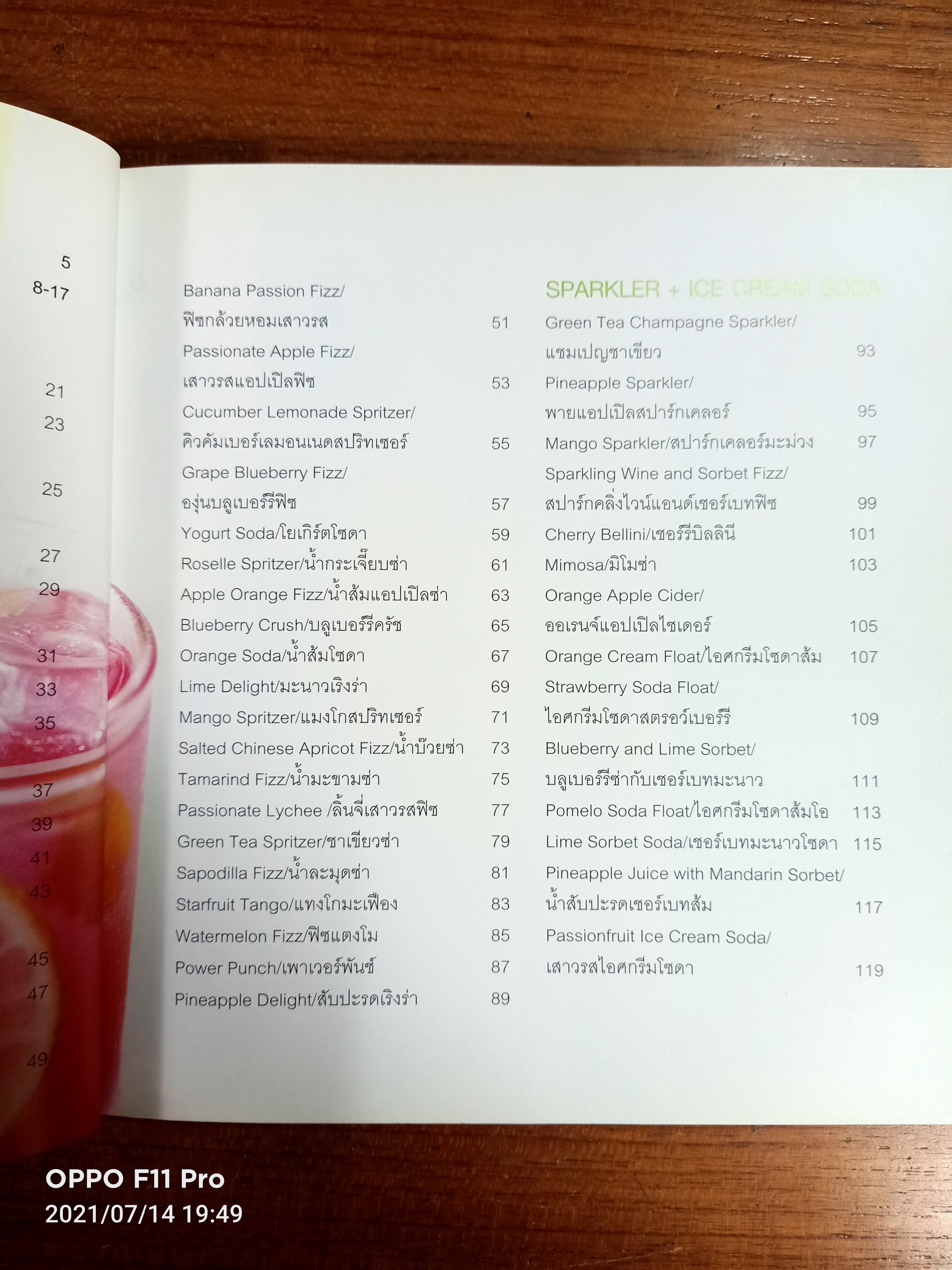 Fizz น้ำผลไม้ ผสมโซดา น้ำอัดลม & แชมเปญ / แสงแดด