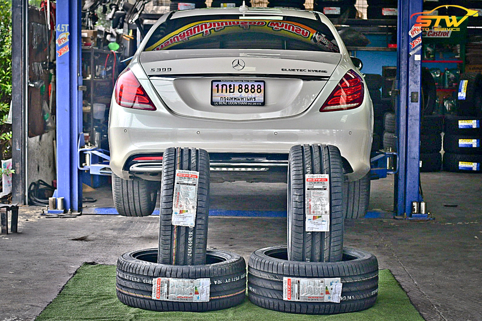 ยาง KUMHO ECSTA PS71 F 245/45R19 102Y R 275/40R19 105Y ติดตั้งใส่ Mercedes Benz S-Class S300