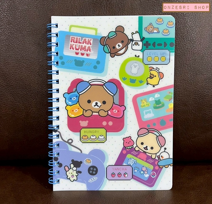 สมุดริมลวด Rilakkuma Gaming Collection แบบสีขาว ขนาด B6 (18 x 12.5 ซม.) 60 หน้า