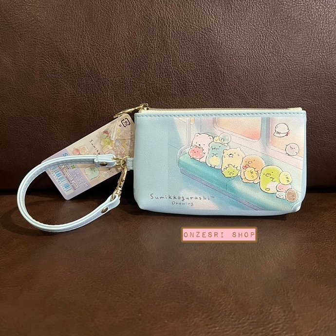 กระเป๋าใส่บัตร/ใส่เหรียญ Sumikko Gurashi Drawing Coin & Pass Case ขนาด 9 x 14 x 1 ซม. ทำจากหนังเทียม