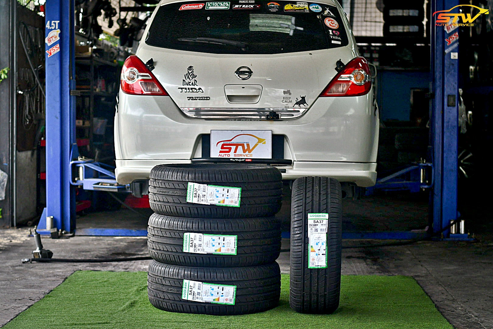 ยาง GOODRIDE SA37 215/50R17 95W ติดตั้งใส่ NISSAN TIIDA
