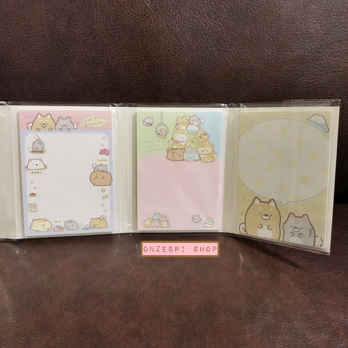 กระดาษโน้ต Memo แบบเล่มลาย Sumikko Gurashi - Dog Cosplay with Puppy สีฟ้า มียางลบเล็ก 6 ก้อน ขนาด 9 x 7 x 1.8 ซม. กระดาษมี 6 ลาย รวม 120 แผ่น