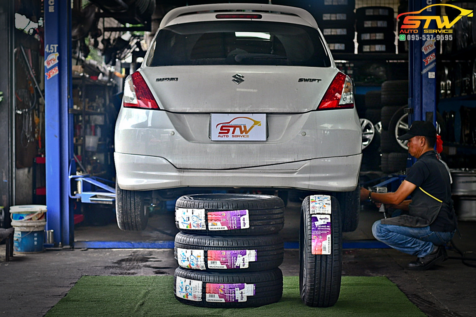 เปลี่นยาง SUZUKI SWIFT APOLLO ALNAC 4G 185/55R16 83H
