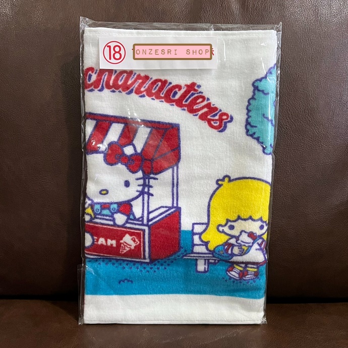 ผ้าขนหนู Sanrio Characters (Limited) ลาย Vintage ไว้เช็ดผมได้ ขนาด 80 x 34 ซม. ไม่มีวางขายทั่วไป เป็นแบบต้องลุ้นกับทางหน้าร้าน Sanrio ที่ญี่ปุ่นเท่านั้น
